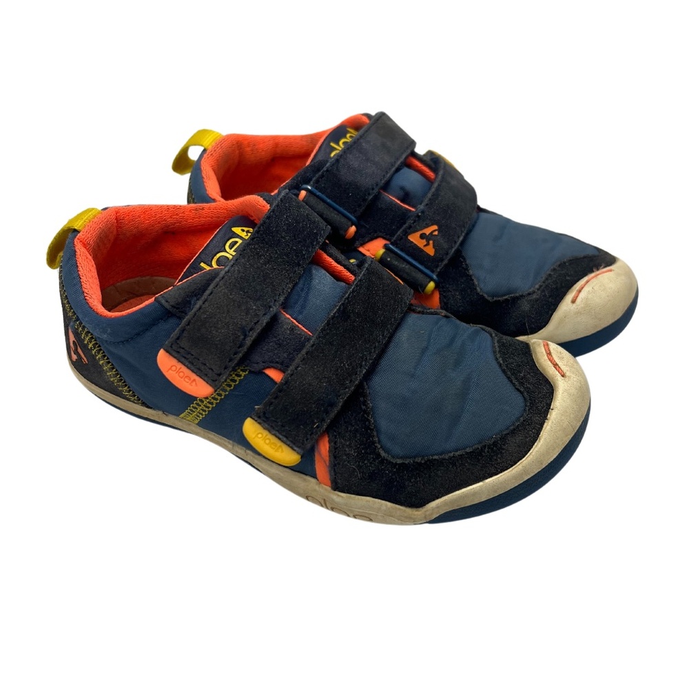 PLAE Ty Sneaker Shoe Blue Orange Suede Nylon Toddler Kids Size 11
